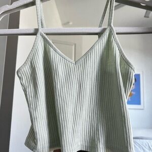 Topshop Light Green Ribbed Camisole